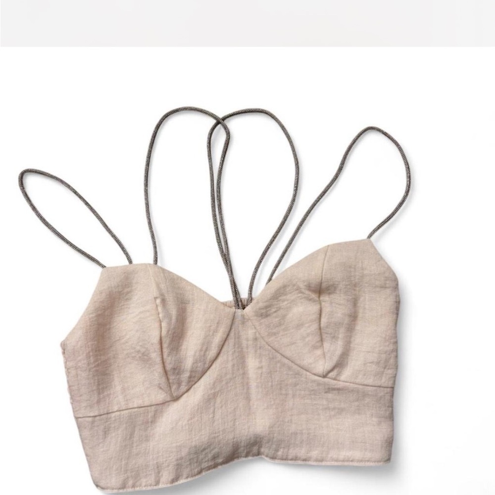 H&M Beige Strappy Crop Top